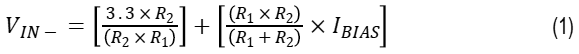 Equation for calculating the threshold voltage level on VIN- pin
