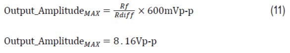 Equation for computing the maximum set gain of ADA4522
