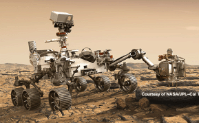 3D rendering of NASA's Mars Perseverance Rover on Mars